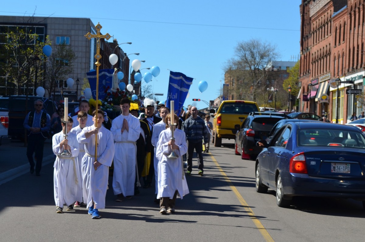 A procession stops traffic on Queen Street in&nbsp;Charlottetown