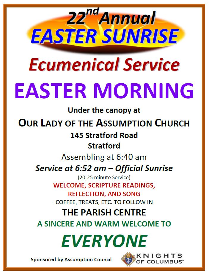 Easter Sunrise Service in&nbsp;Stratford